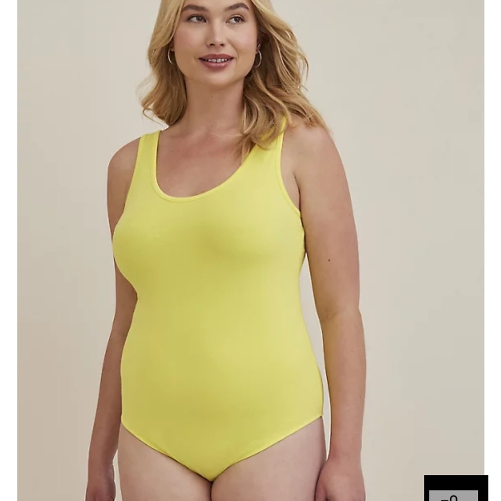 LAST ONE Torrid Size 1 Yellow Double Scoop Foxy Bodysuit NWT